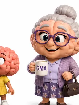 Brain character as a grandmother