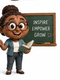 Brain character dressed as a mentor and teacher
