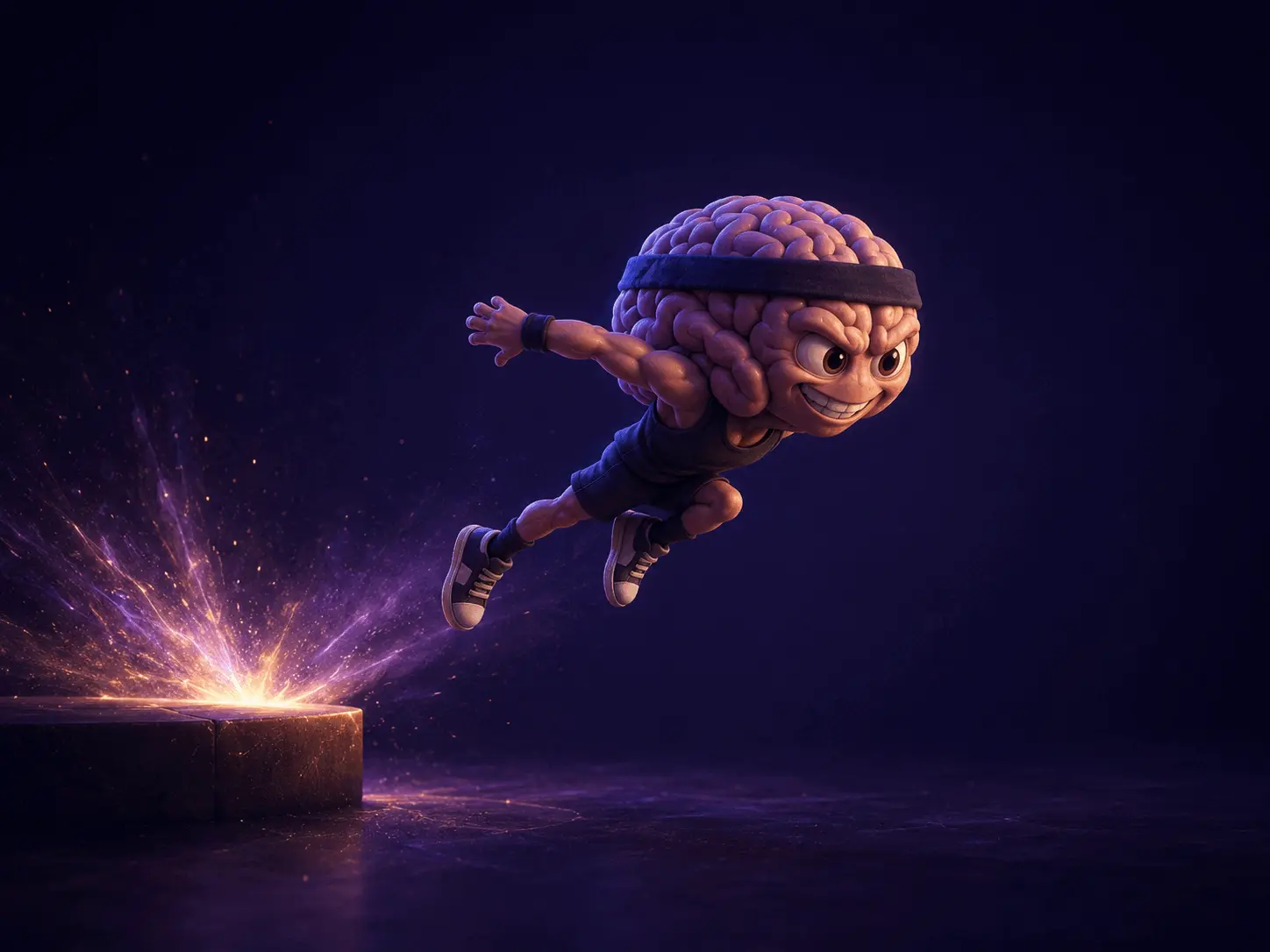 3D brain character taking the next step